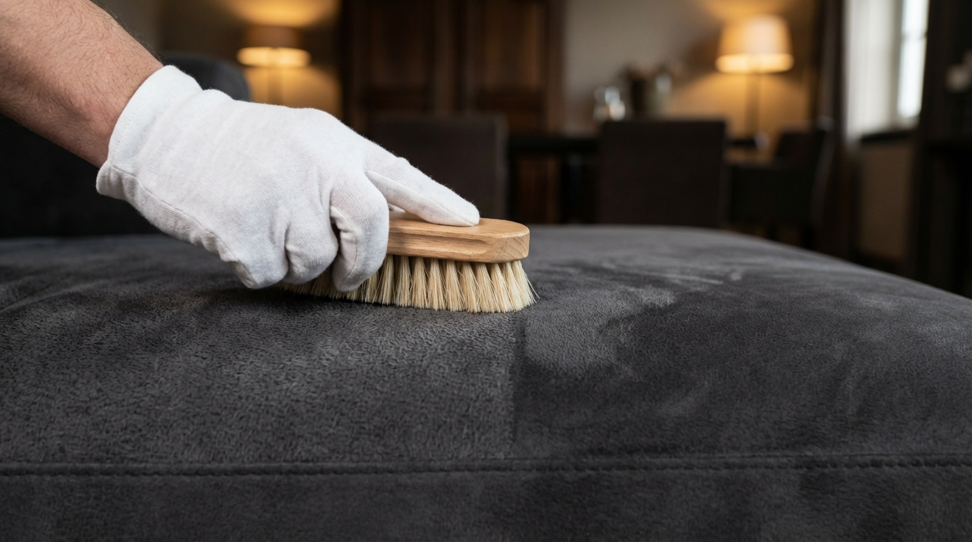 Nettoyage de canapé en microfibre, alcantara et daim